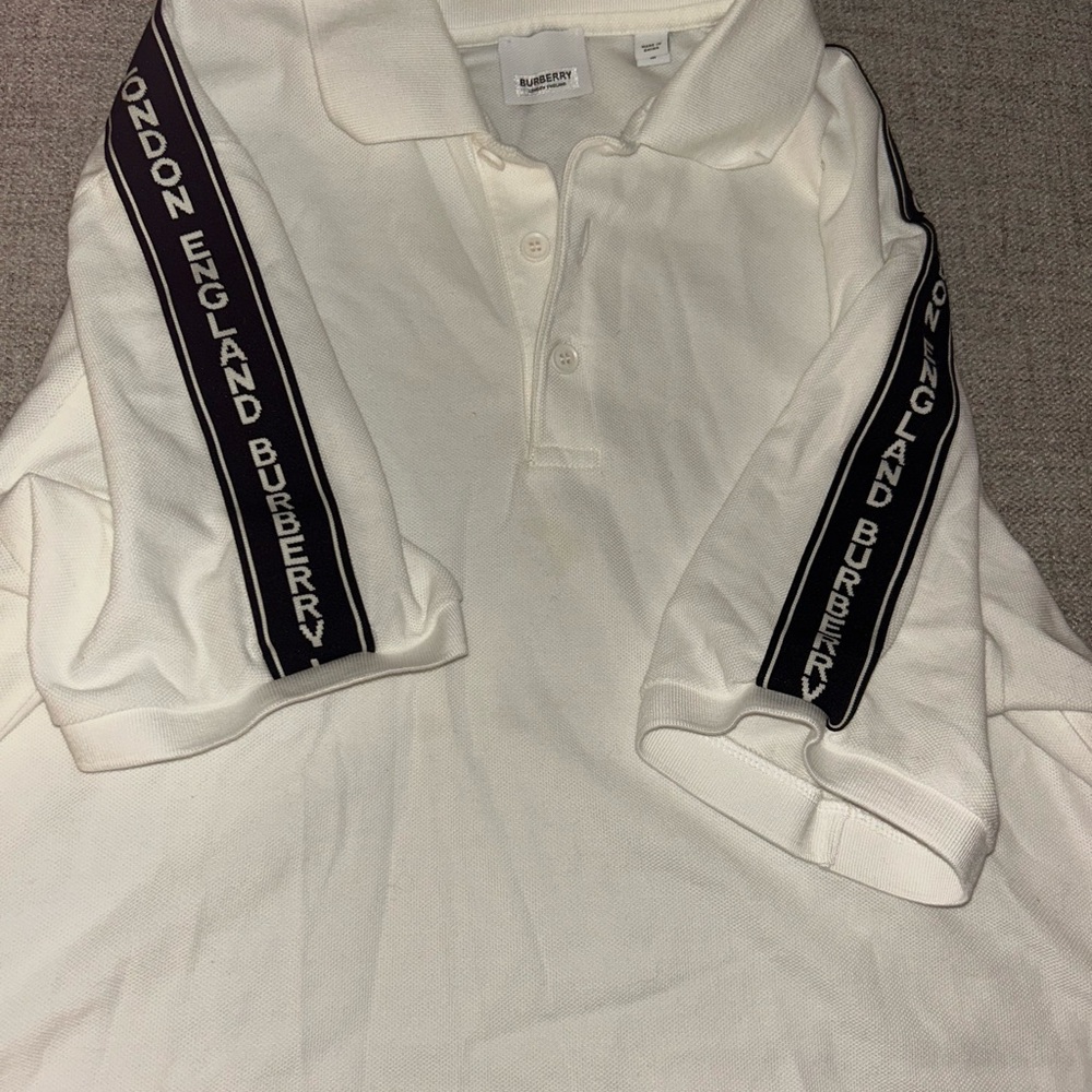 Burberry stonely logo tape cotton polo